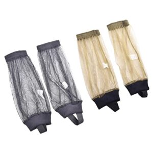 yardwe mosquito net socks pants cover: 2 pairs outdoor foot leg mesh stocking for fishing hiking camping farming gardening 30x10cm