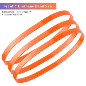 Urethane Band Saw Tires 6" Inch x 3/8" Inch x.095" FOR 3-wheel 10" Craftsman Band Saw Replacement Models: 133.24451 113.244512 & 113.244513 (3-Pack)