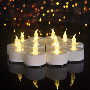 redfruit 24 pack flameless tealight candles: battery - powered tea light candles,bright flickering holiday gift electric tealights candles,for seasonal & festival celebration,warm yellow light.