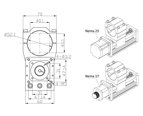 ANNOYTOOLS CNC Aluminum Z Axis Spindle Motor Mount,85mm Stroke,300-500W Spindle Holder,52mm Diameter for 3018 Pro/3018-PROVer/3018-MAX