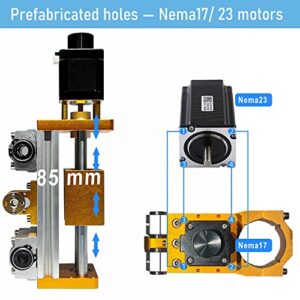 ANNOYTOOLS CNC Aluminum Z Axis Spindle Motor Mount,85mm Stroke,300-500W Spindle Holder,52mm Diameter for 3018 Pro/3018-PROVer/3018-MAX