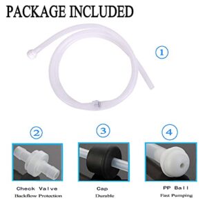 Layfoo Build in Soap Dispenser Extender Tube, 47 Inch Under Sink Soap Dispenser Extension Tube Kit, Soap Dispenser Tubing Extension Kit for Kitchen Sink, Upgrade Check Valve Fit Most Soap Container