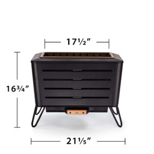 TIKI Brand Retreat Smokeless Fire Pit Rectangular Wood Burning Outdoor, Durable Stainless Steel, Great for Small Spaces, Camping, Tailgating, Pack, Modern, Removable Ash Pan, 14.5x21.5x16.7 Black