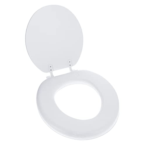 Ginsey Cushioned Desert White Soft Toilet Seat for Stylish Bathroom Décor, Off-white, Standard