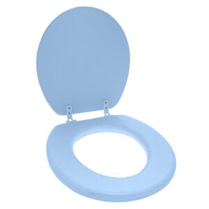 ginsey home solutions coastal blue round soft cushioned toilet seat