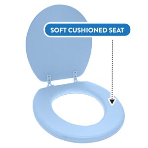 Ginsey Home Solutions Coastal Blue Round Soft Cushioned Toilet Seat