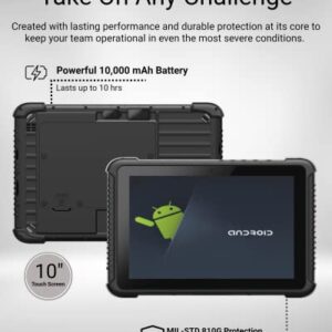 Minno Resilient Rugged Android Tablet | No Scanner (10 Inch)