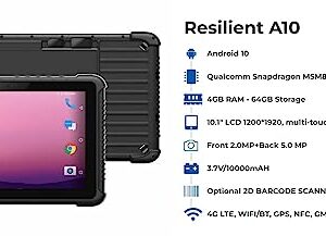 Minno Resilient Rugged Android Tablet | No Scanner (10 Inch)