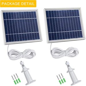 iTODOS Solar Panel Compatible with Ring Spotlight Cam Battery,11.8Ft Outdoor Power Charging Cable and Adjustable Mount (2 Pack, White)