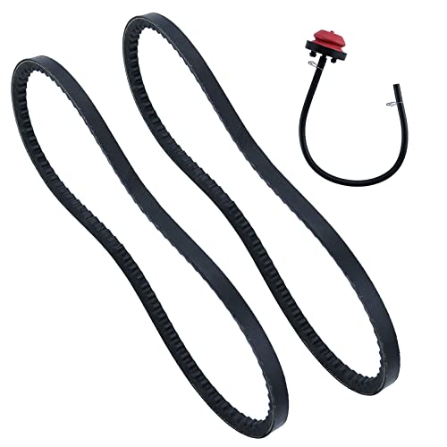 POSFLAG 2 Pack 754-04014 Auger Drive Belt with 570682A Primer Bulb Replaces MTD Troy-Bilt Cub Cadet 954-04014, 754-04014 for MTD Two-Stage Snow throwers