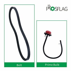 POSFLAG 2 Pack 754-04014 Auger Drive Belt with 570682A Primer Bulb Replaces MTD Troy-Bilt Cub Cadet 954-04014, 754-04014 for MTD Two-Stage Snow throwers