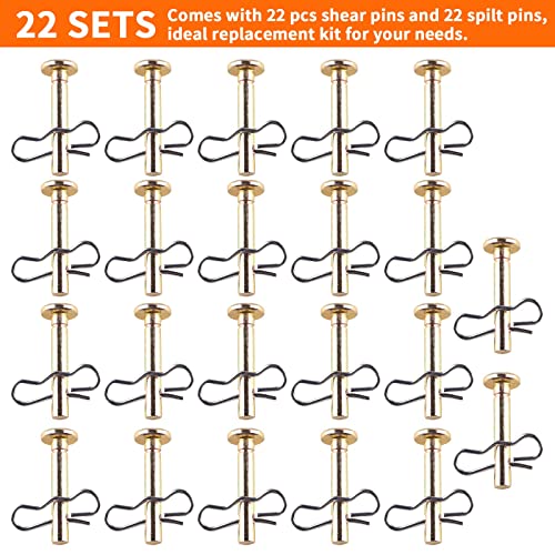 22 Pcs Shear Pin+ 22 Pcs Cotter Pin for Snowblower, Replace 738-04124 & 714-04040, Compatible with MTD Craftsman Cub Cadet Troy-Bilt Snow Throwers, Premium Shear Pins Replacement for Winter Snow Day