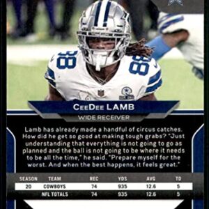 2020 CEEDEE LAMB PANINI PRIZM BLACK ROOKIE RC #PB-11 DALLAS COWBOYS