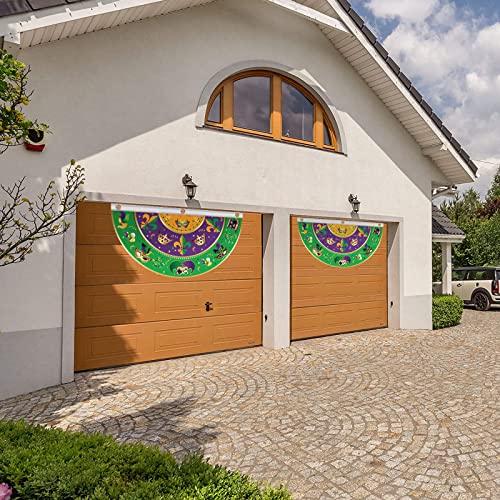 4 Pack Mardi Gras Carnival Garden Flag Banner Outdoor Decoration, Yard Flags House Yard Indoor Seasonal Decoration Sign(Purple/Green/Yellow,24 x 48 Inch)