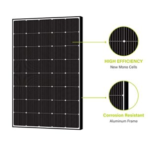 Newpowa 250W 15V Monocrystalline Solar Panel High-Efficiency Mono Cells Suitable for 12V Off-Grid Charge System Battery for RV Marine Boat 250Watts (250W)