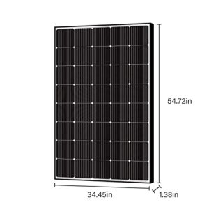 Newpowa 250W 15V Monocrystalline Solar Panel High-Efficiency Mono Cells Suitable for 12V Off-Grid Charge System Battery for RV Marine Boat 250Watts (250W)