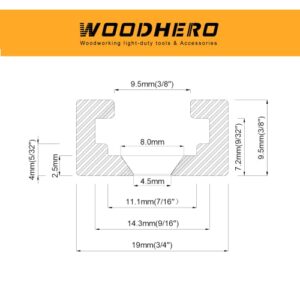 WOODHERO 48'' Blue T-Tracks for Woodworking - Ideal Gifts for Woodworkers Men Unique | 4 PCS Predrilled Universal T Track, Fine Sandblast Anodized, Sturdy and Durable, Comes with Flat Head Wood Screws