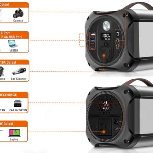 Portable Power Station 300W, 75000mAh Solar Generator (Solar Panel Not Included) with 110V Pure Sine Wave AC Outlet,USB-C PD QC 3.0 DC Output, Lithium Battery for Outdoors Camping Blackout