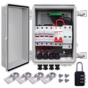 weideer 4 string pv combiner box with circuit breaker led 15a current fuse lightning arreste solar combiner box waterproof with 3 digit combination lock mounting plate for solar panel system