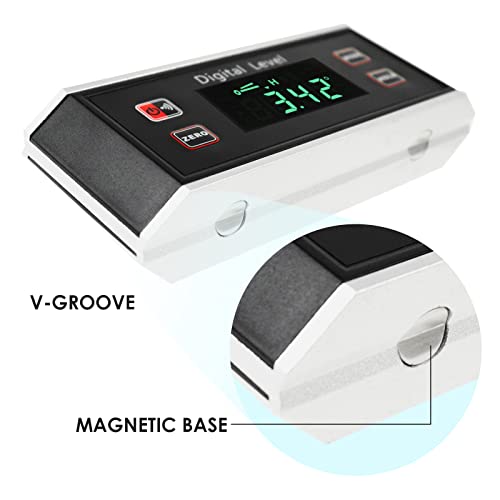 Digital Angle Finder Magnetic Table Saw Angle Finder Tool, Digital Inclinometer with Backlight Digital Protractor Bevel Level Gauge, Woodworking Measuring Tool, Level Box for Hanging 0~360 degree