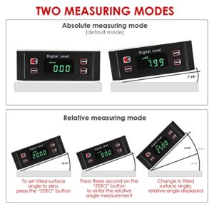 Digital Angle Finder Magnetic Table Saw Angle Finder Tool, Digital Inclinometer with Backlight Digital Protractor Bevel Level Gauge, Woodworking Measuring Tool, Level Box for Hanging 0~360 degree