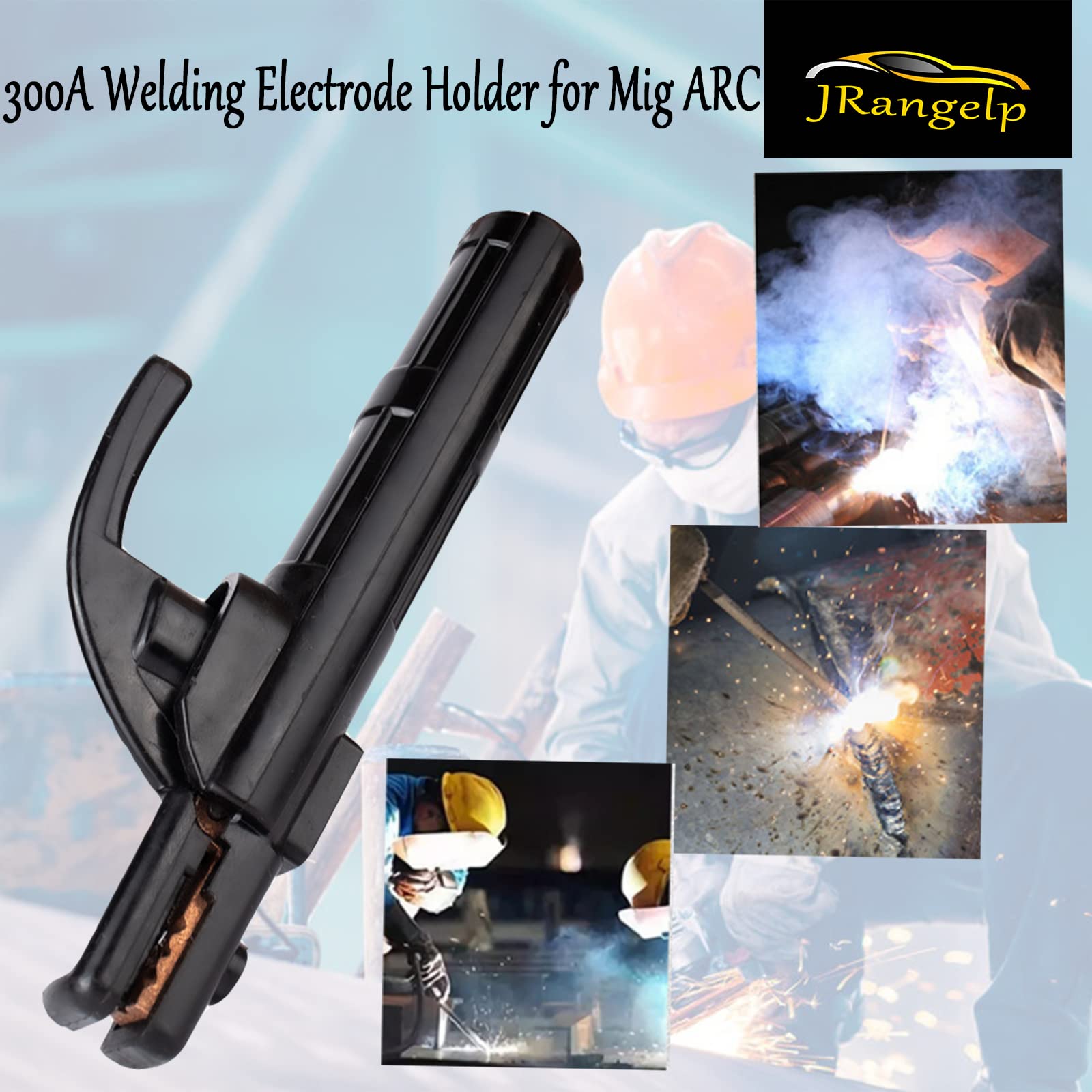 JRangelp Welding Electrode Holder 300AMP Heave-Duty Jaw Holding Pliers Copper Electrode Clamp Stick Electrode Welding Pliers for MIG/ARC Welding Machine