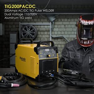 hynade Tig welder TIG200GPACDC 200 Amp AC/DC Tig Welder/Arc/Spot Welder with Pulse AC/DC, Digital Inverter Dual Voltage 110/220V Aluminum Tig Welding Machine
