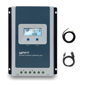 aleyfeng epever mppt 30a solar charge controller,solar panel regulator 12v/24v auto negative grounded, with lcd for lead-acid lithium battery (tracer3210an)