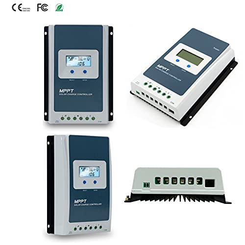 Aleyfeng EPever MPPT 30A Solar Charge Controller,Solar Panel Regulator 12V/24V Auto Negative Grounded, with LCD for Lead-Acid Lithium Battery (tracer3210an)