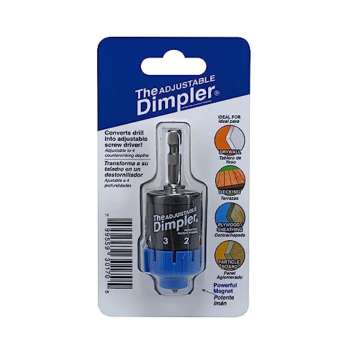 Adjustable DIMPLER ® Drywall Bit - Perfect for Converting Electric and Impact Drills into a Drywall and Deck Screw Gun holds the screw with a Powerful Magnet.