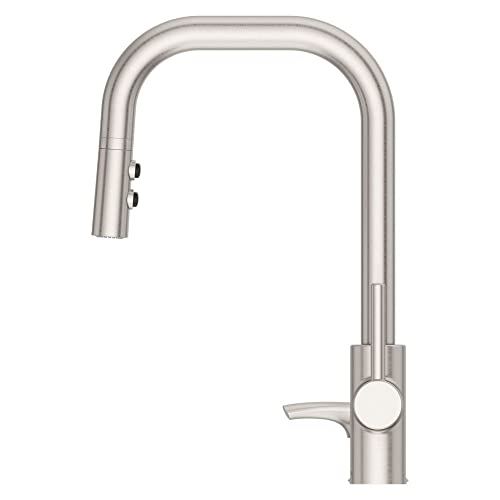 Pfister Zanna Kitchen Faucet with Pull Down Sprayer and Soap Dispenser, Single Handle, High Arc, Spot Defense Stainless Steel Finish, F5297ZNRGS