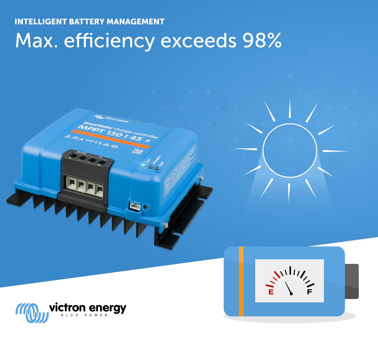 Victron Energy SmartSolar MPPT 150V 45 amp 12/24/36/48-Volt Solar Charge Controller (Bluetooth)