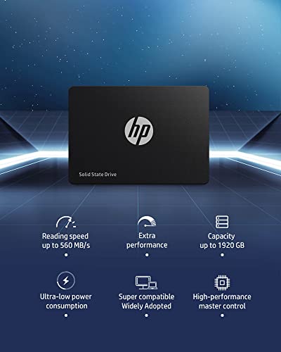 HP S650 480GB 2.5 Inch SATA III PC SSD Internal Solid State Hard Drive - 6 Gb/s, 3D NAND, Up to 560 MB/s for Laptop and Desktop Updating - 345M9AA#ABA