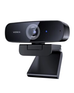 webcam with microphone, wenkia full hd 1080p usb desktop web computer camera with dual stereo microphones, streaming webcam for video conferencing & chatting, compatible with windows, mac, pc & laptop