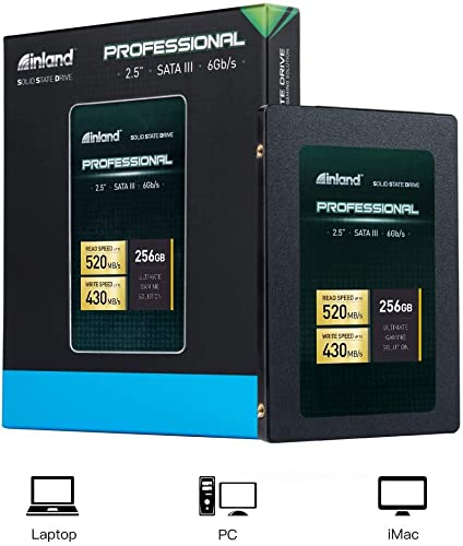INLAND Professional 3 Pack 256GB SSD SATA III 6Gb/s 2.5" 7mm TLC 3D NAND Internal Solid State Drive (3x256GB)