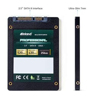 INLAND Professional 3 Pack 256GB SSD SATA III 6Gb/s 2.5" 7mm TLC 3D NAND Internal Solid State Drive (3x256GB)