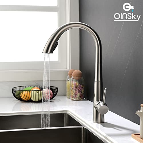 Touchless Kitchen Faucet,Oinsky Smart Kitchen Faucet with Pull Down Sprayer,Motion Sensor Kitchen Sink Faucet with Single-Handle,Touch Kitchen Faucet,Brushed Stainless