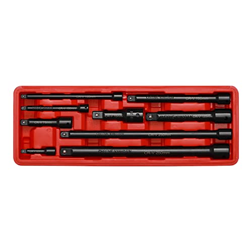 EMENTOL 9PCS Impact Extension Bar Set, 1/4", 3/8" and 1/2" Drive Socket Extension Set, CR-V Steel, Ext. bar