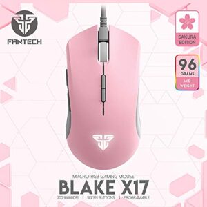 Fantech P31SE Pink Gaming Keyboard and Mouse and Large Mouse Pad Combo, Wired RGB Backlit Mechanical Keyboard with Wrist Rest and RGB Gaming Mouse and Desk Pad(31.5×12in) Bundle, Blue Switch (Clicky)