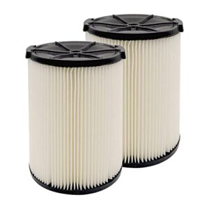 vf4000 general standard replacement filter for ridgid 72947 wet dry 5 to 20 gal shop vac, 2 pack