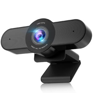 emeet webcam with microphone, 1080p hd 60fps streaming webcam usb webcam w/2 noise reduction mics,software control,90°fov，autofocus,webcam for desktop pc mac laptop zoom gaming facetime teams twitch