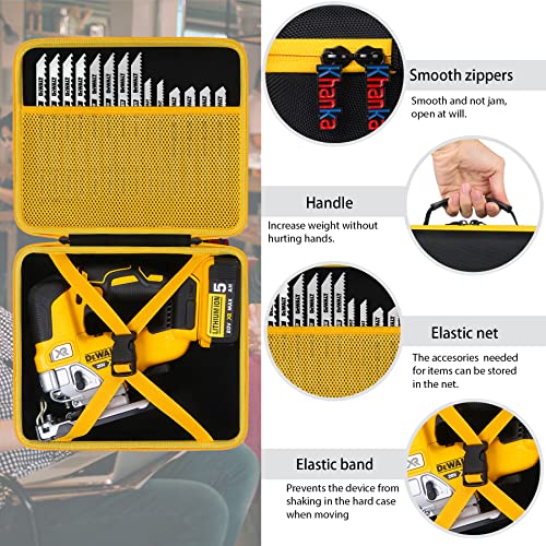 Khanka Hard Storage Case Replacement for DEWALT 20V MAX XR Jig Saw DCS334B / DCS335B, Case only