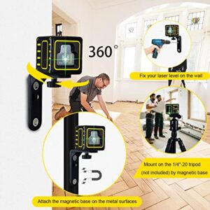 Kueci Cross Line Laser Level 165ft/50m, Self Leveling Laser Level with Self-leveling ± 3°, 360° Green Laser Level with Accuracy ± 2mm/5m, Lazer Levels with Manual/Self Leveling Mode (3*AAA Batteries)