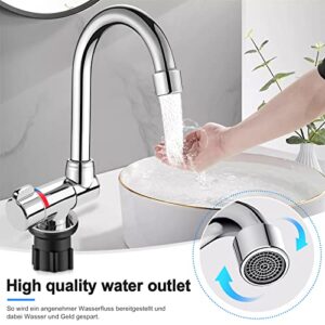 Ticarus Foldable Kitchen Faucet 360 Dgree Sink Water Tap Single Handle Cold & Hot Water Mixer Copper Faucet for RV Boat