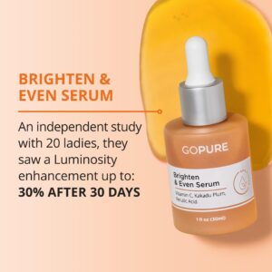 goPure Actives Serum Trio Set - Radiant Vitamin C Serum, Hydrating Hyaluronic Acid Serum, Retinol and Bakuchiol Serum for Visibly Bright, Smooth, and Firm Looking Skin - Set of 3, 1.0 fl oz