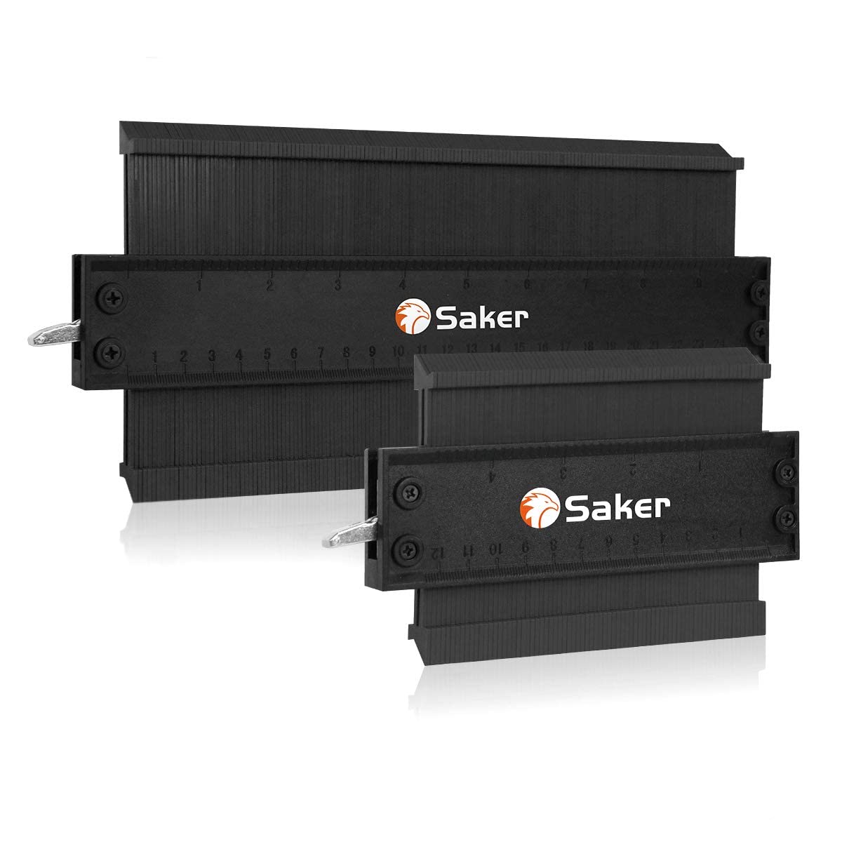 Saker Miter Saw Protractor(Black)&Saker Contour Gauge Profile Tool(10 Inch+5 Inch)