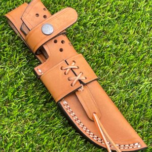 Ottoza Handmade Leather Knife Sheath SIDE DRAW Knife Sheath - Bushcraft Knife Sheath - Hunting Knife Sheath - Survival Knife Sheath - Vertical Knife Sheath Brown TOP GRAIN LEATHER No:334