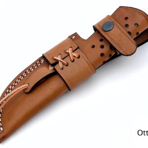 Ottoza Handmade Leather Knife Sheath SIDE DRAW Knife Sheath - Bushcraft Knife Sheath - Hunting Knife Sheath - Survival Knife Sheath - Vertical Knife Sheath Brown TOP GRAIN LEATHER No:334