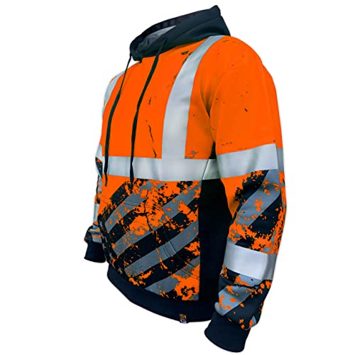 SafetyShirtz SS360 Orange American Grit Hoodie ANSI Class 3 - XL