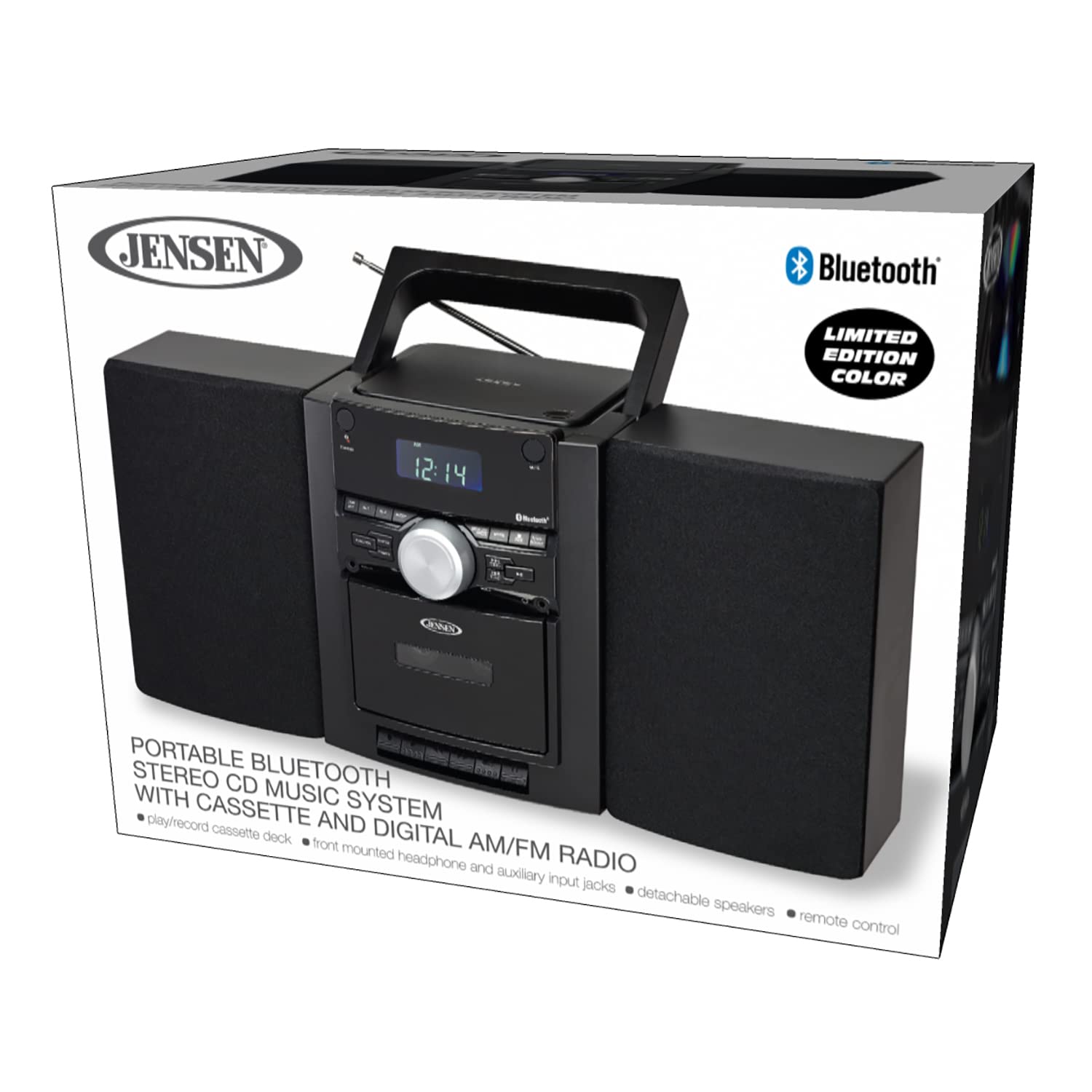 Jensen Modern 3-Piece Portable Stereo Bluetooth CD Music System with Cassette and Digital AM/FM Radio (Remote Included) (Platinum Silver)